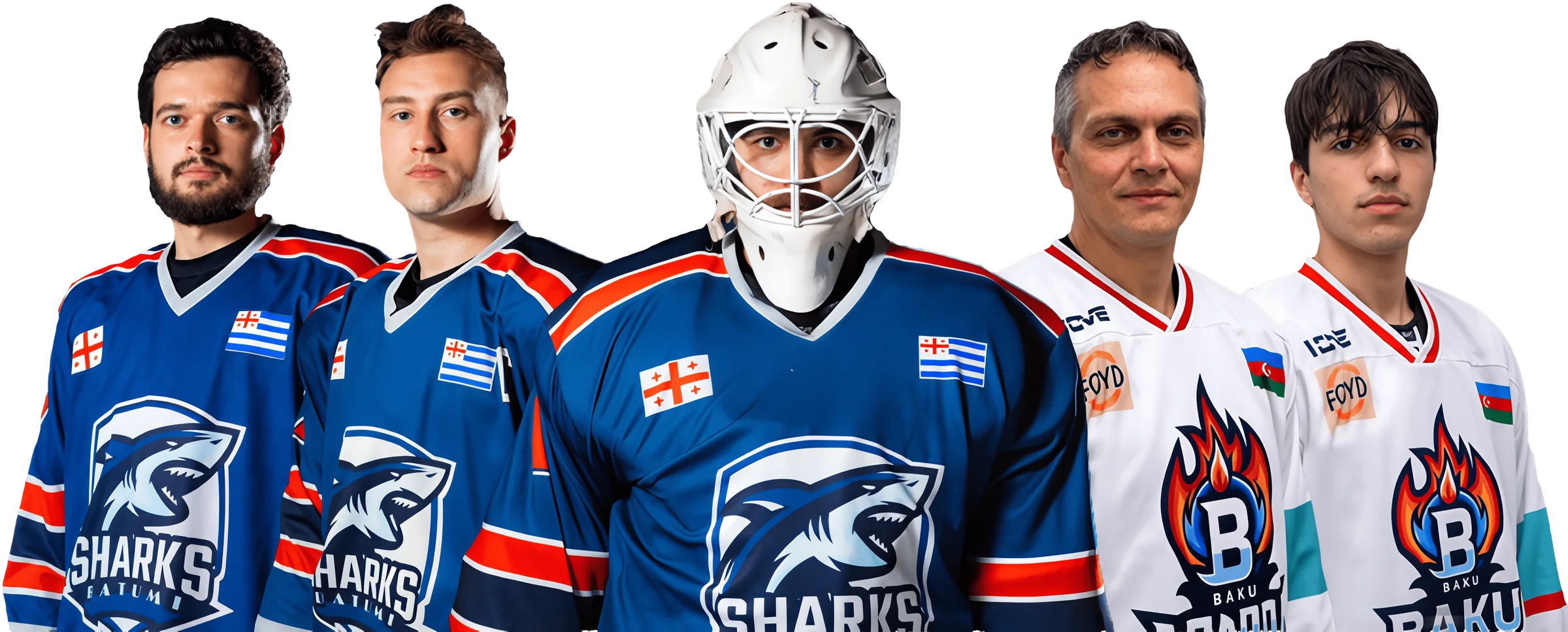 Batumi Sharks and Baku Flames players